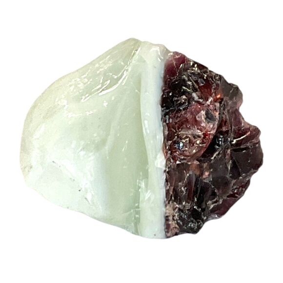 Pink White Layered Art Glass Cullet Glowing Manganese Slag Glass #5GL6 - Picture 4 of 7